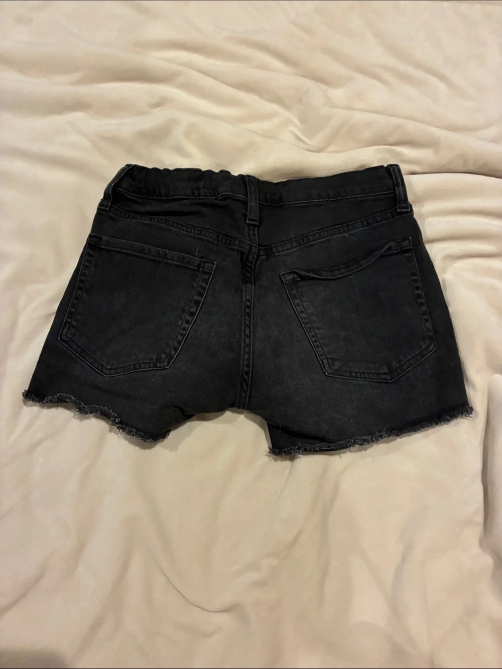 GAP Black Denim Raw Hem Jean Shorts